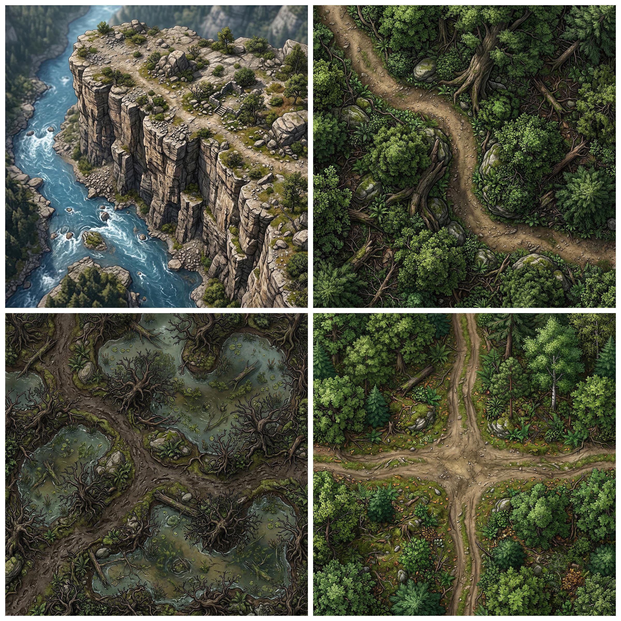 Forest Battle Map Bundle 100+ Maps 3600x3600 JPG | Fantasy Wilderness ...