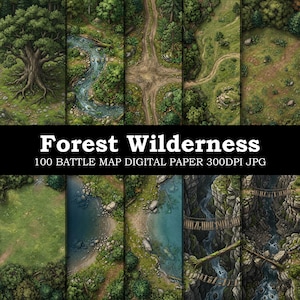 Forest Battle Map Bundle 100+ Maps 3600x3600 JPG | Fantasy Wilderness Terrain Maps | DnD Outdoor RPG Encounter Maps