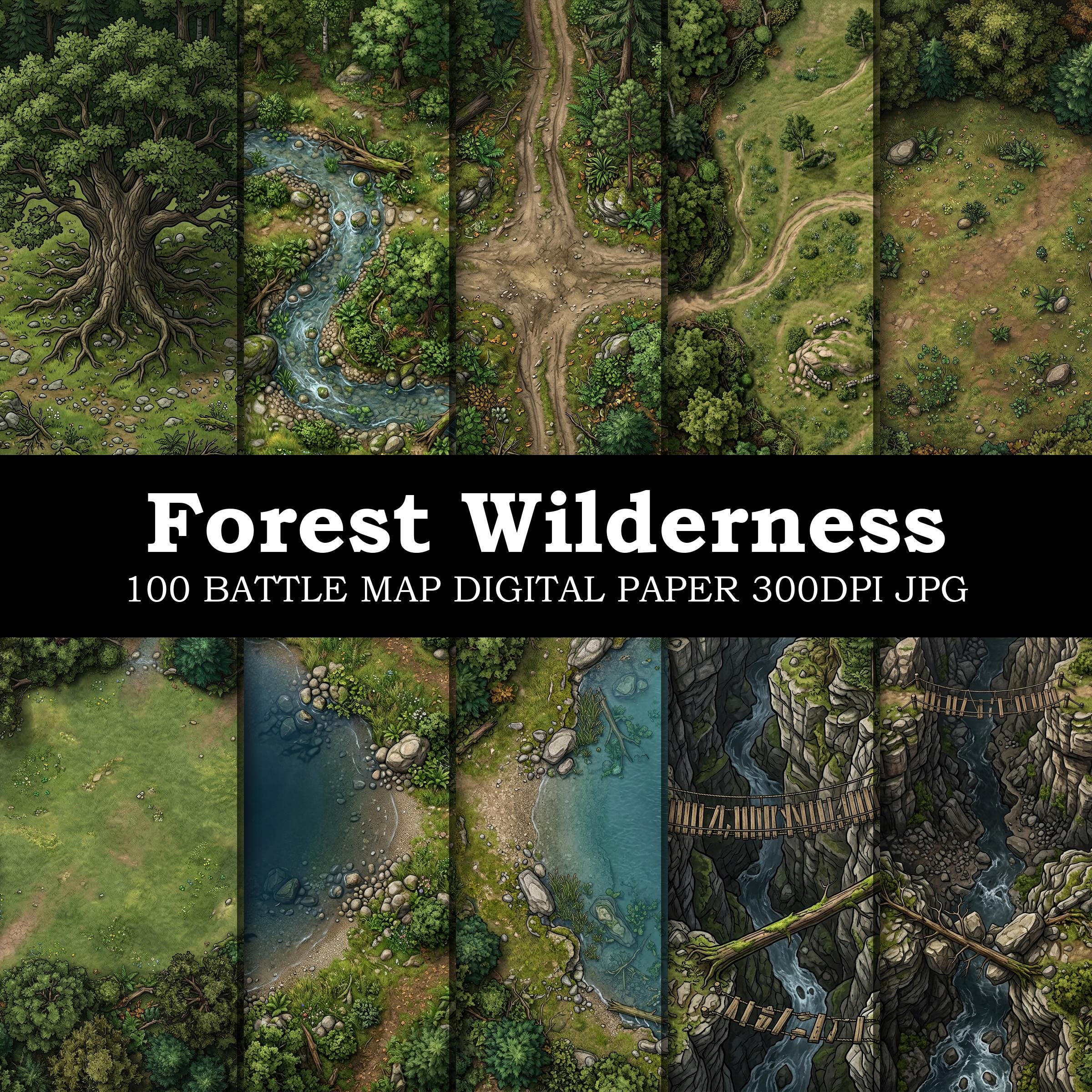 Forest Battle Map Bundle 100+ Maps 3600x3600 JPG | Fantasy Wilderness ...
