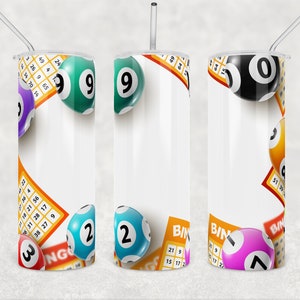 BINGO Becher Png Wrap 20 Unzen Skinny Tumbler Design Vorlage Sublimation Gerade Lotto Ball Lotteriespiel Digitaler Download