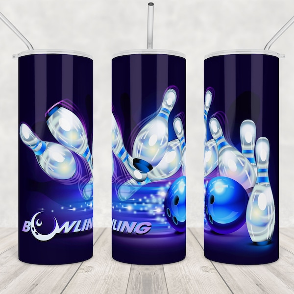 Bowling tumbler Png sublimation Design 20oz Skinny tumbler bowls candlepins Indoor Activity Tumbler Pin wrap designs commercial use