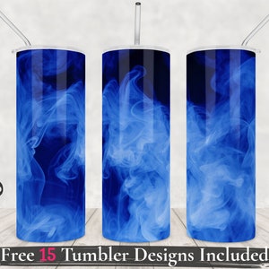 Seamless Blue Smoke Tumbler png 20oz Skinny Tumbler wrap Sublimation Design background Smokey Straight Design Tumblers Commercial use
