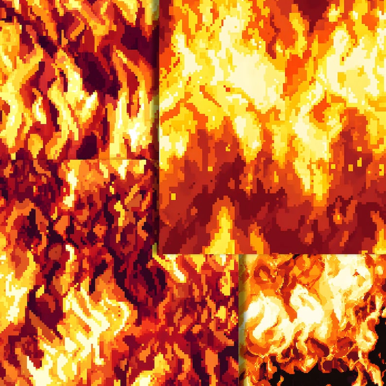 200+ Fire Pixel Art Flames Pack | Animated Fire Sprite Sheet for Game ...