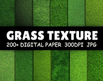 200+ Grass Texture Digital Papers | Realistic Green Grass Backgrounds for Sublimation, Scrapbook, Nature Crafts | Commercial Use