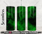 Seamless Green Smoke Tumbler png 20oz Skinny Tumbler wrap Sublimation Design background Smokey Tumbler Straight texture digital download