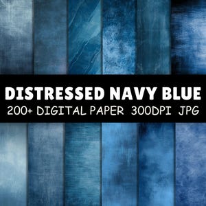 200+ Blue Distressed Texture Digital Papers | Grunge Vintage Backgrounds for Sublimation, Scrapbook, Crafts, Printables | Commercial Use