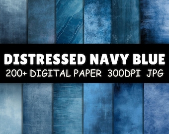 200+ Blue Distressed Texture Digital Papers | Grunge Vintage Backgrounds for Sublimation, Scrapbook, Crafts, Printables | Commercial Use