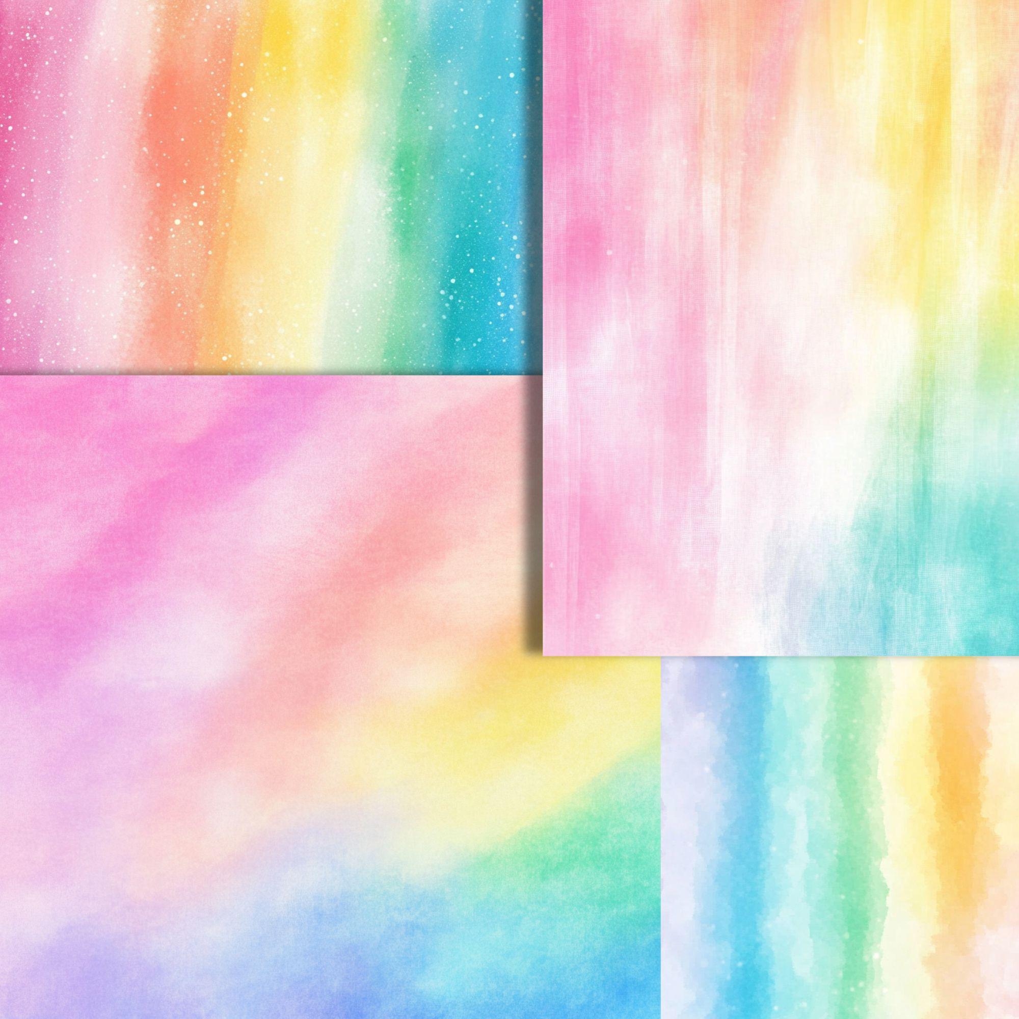 250+ Rainbow Watercolor Digital Paper | Vibrant Pastel Tie Dye ...