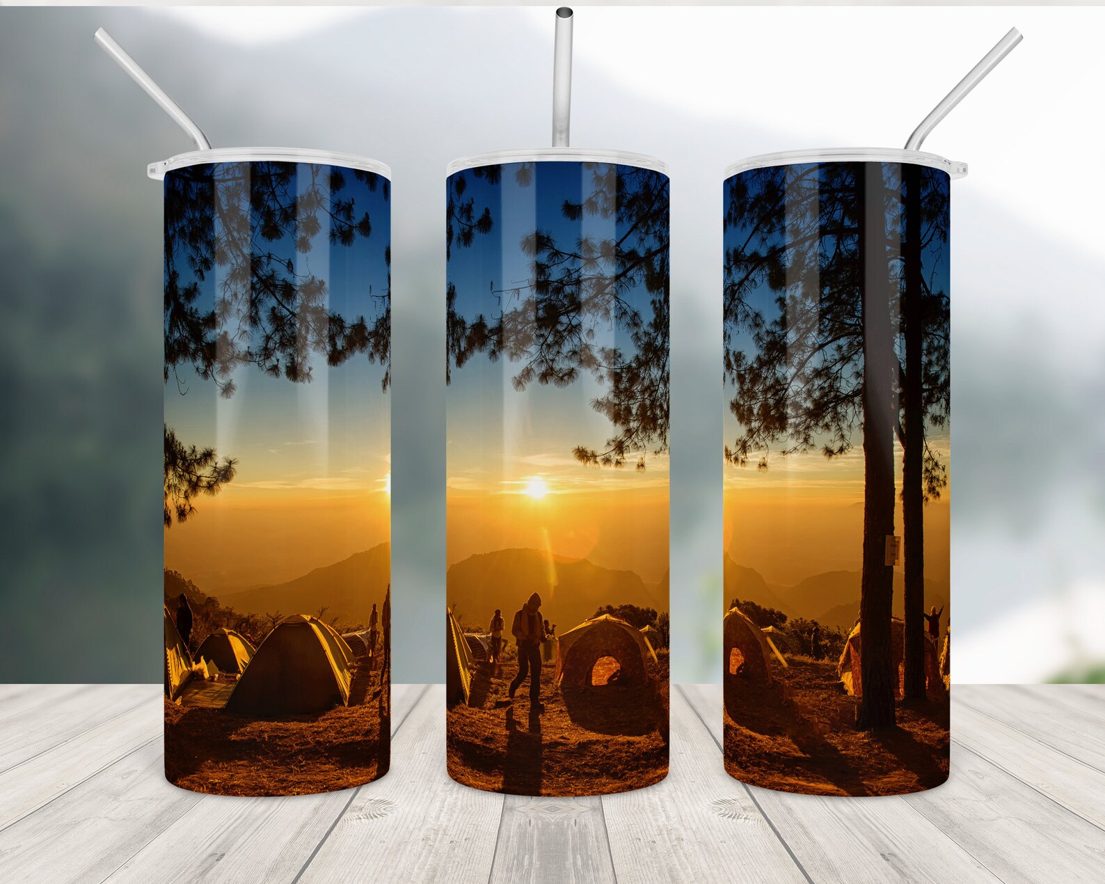 Summer Camping tumbler wrap sublimation mountain sublimate png Etsy