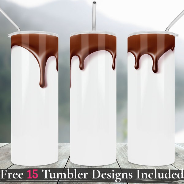 Hot Cocoa Tumbler Wrap png sublimation 3d Chocolate lover 20oz skinny tumbler design gift for dad Christmas xmas beverage Commercial use