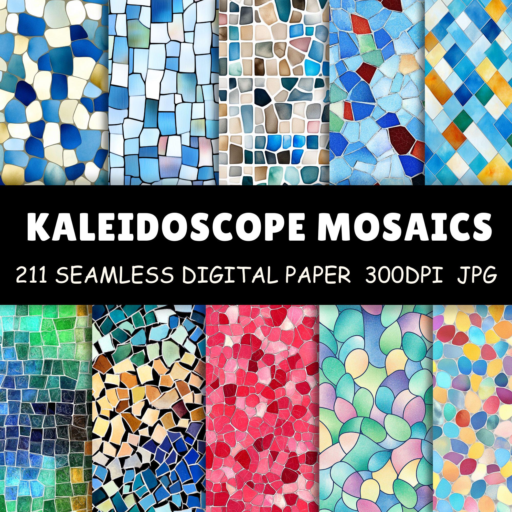211 Kaleidoscope Mosaics Seamless Pattern Textures - Colorful Stained ...