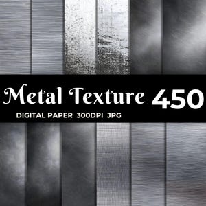 450+ Metal Texture Digital Paper Pack | Brushed, Scratched & Polished Metallic Backgrounds for Sublimation, Design, Crafts, Commercial Use