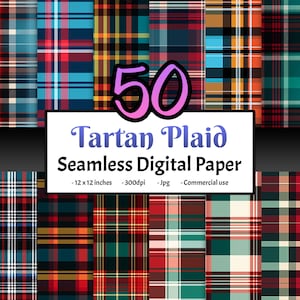 Seamless Tartan Plaid Digital Paper Texture clipart. Scottish plaid, tartan clipart. background digital paper. Printable Commercial use