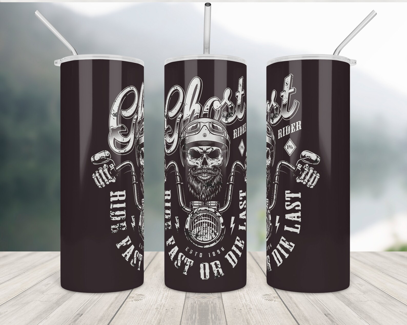 Biker tumbler png Motorcycle skinny tumbler sublimation | Etsy