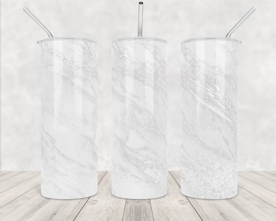 Glitter White Marble Tumbler Designs Marble Sublimation Design Tumbler