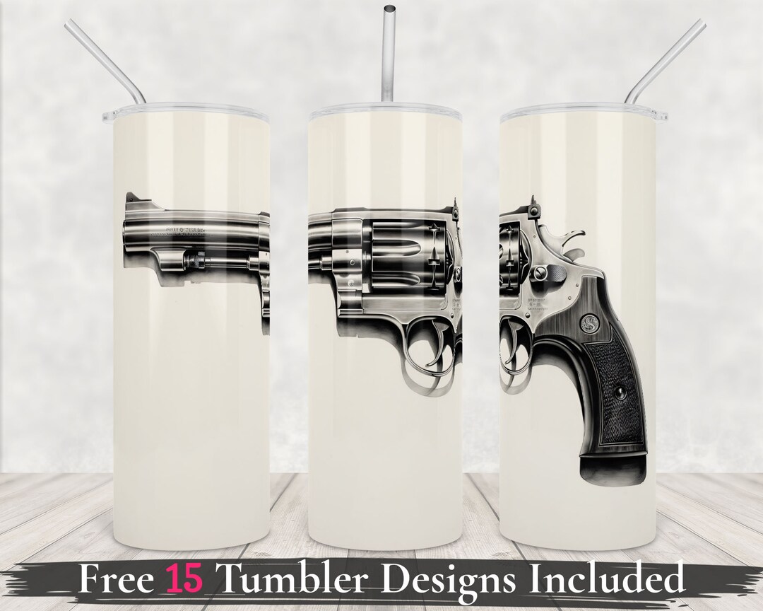 Gun Tumbler Wrap Png Sublimation 20oz Skinny Tumbler Handgun Etsy