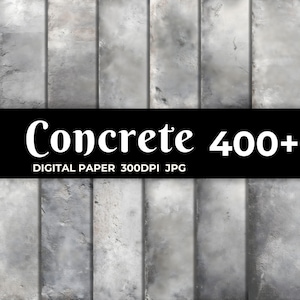 400+ Concrete Texture Digital Paper Pack | Realistic Rough & Smooth Cement Backgrounds for Scrapbooking, Sublimation, Design Commercial Use