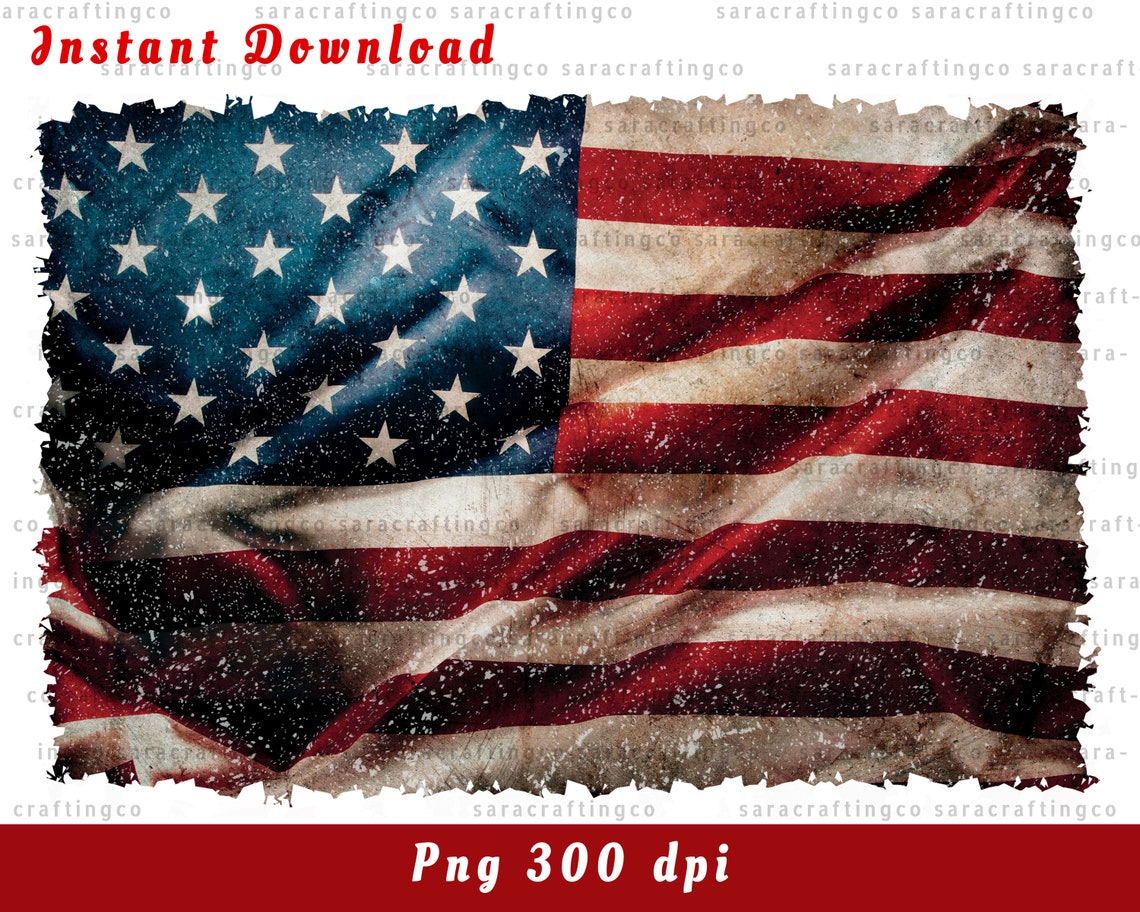 Distress American Flag Png USA Grunge Flag United State Etsy