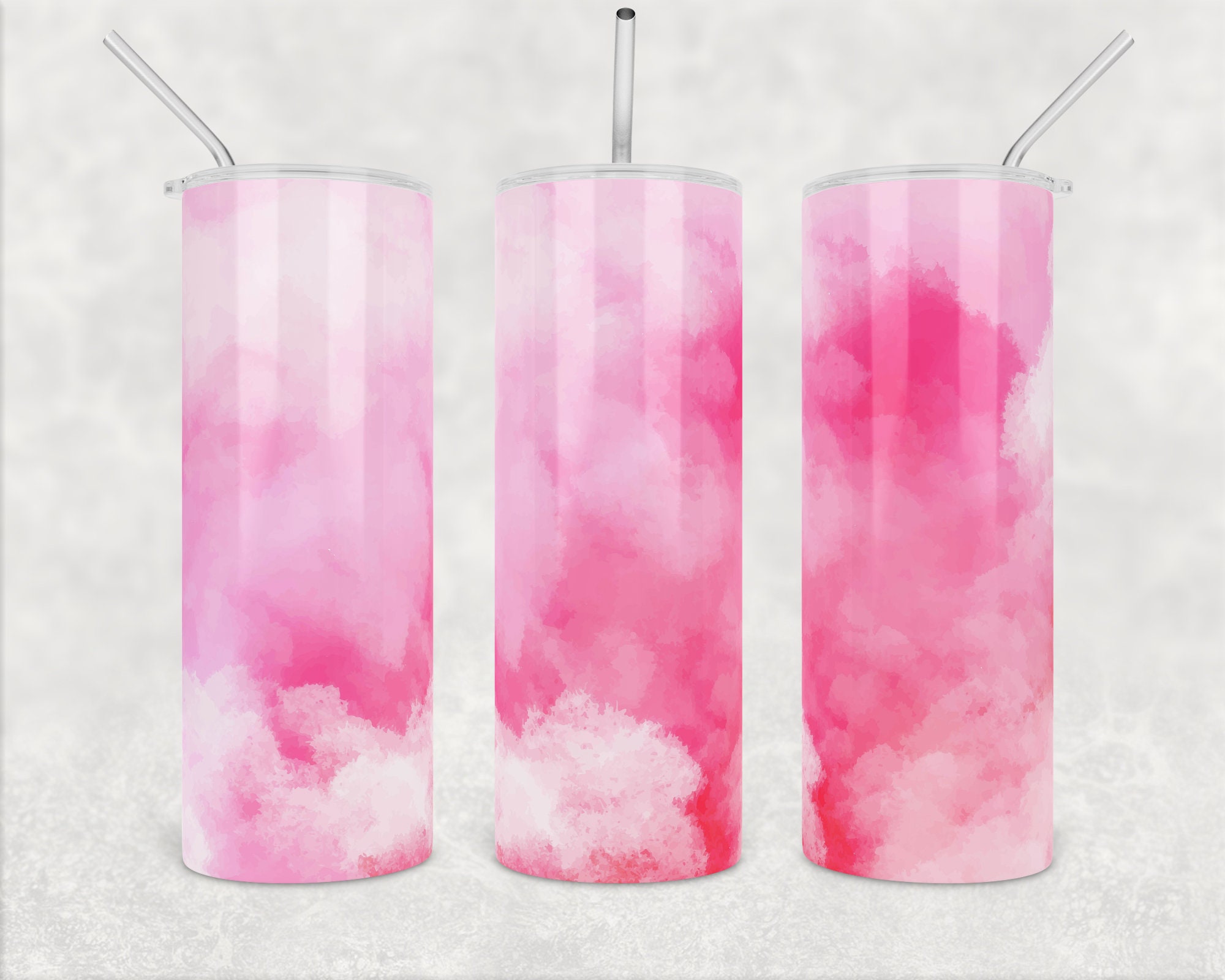 Pink Cloud Tumbler Png Wrap 20oz Skinny Tumbler Sublimation Design ...