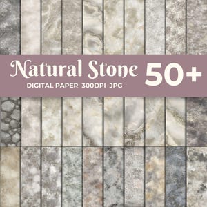Stone Texture Background Digital Paper, 50+ Realistic Rock and Marble Patterns, Scrapbook Paper, Grunge Stone Textures, Commercial Use