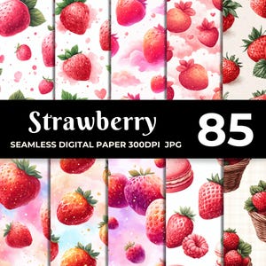 85 Pastell Erdbeere Digital Paper Pack | Kommerzielle Nutzung