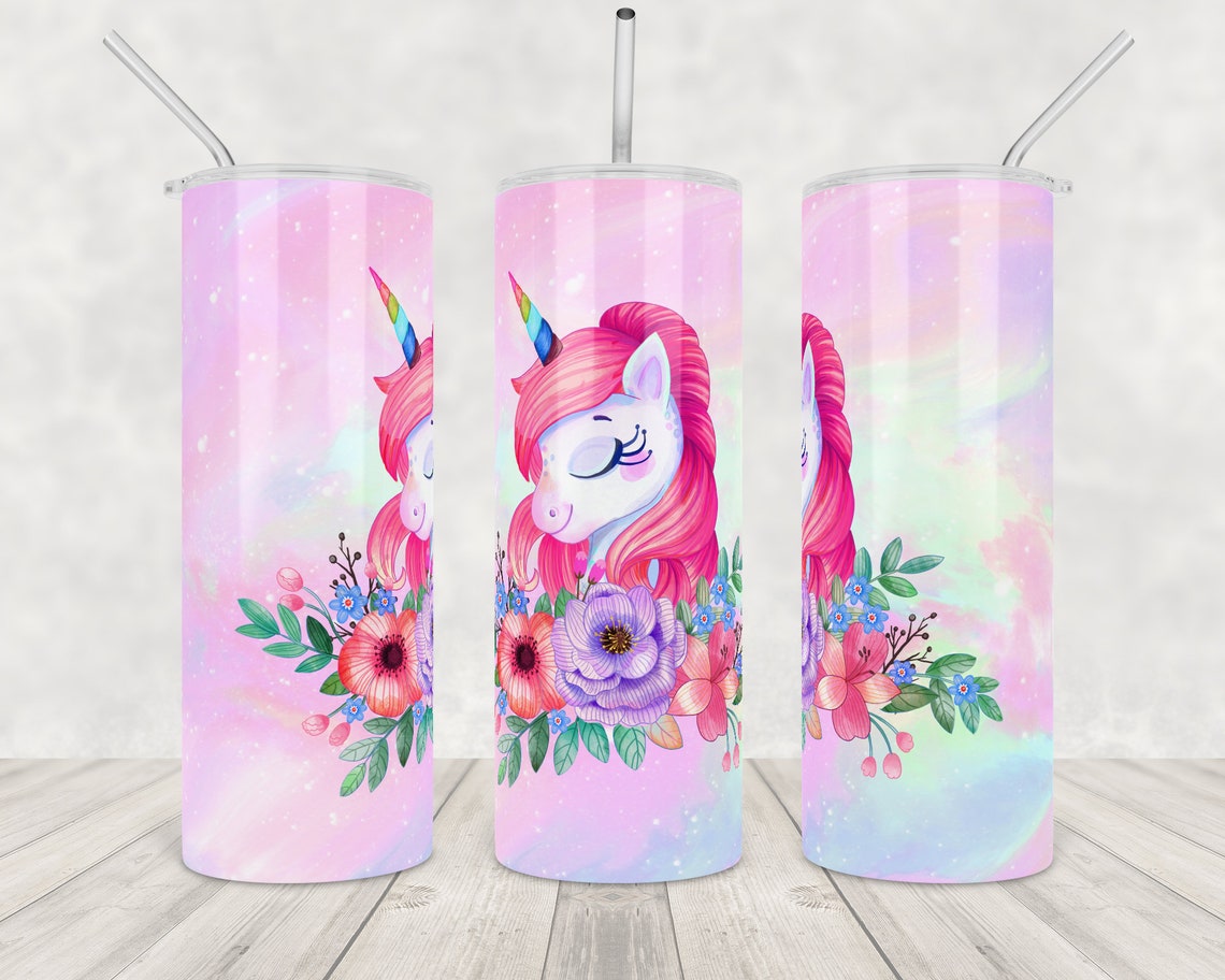 Unicorn Skinny Tumbler Wrap Sublimation Design Kid Cartoon 20 Etsy