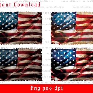 American Flag Png 4 flag Bundle USA Flag Clipart Sublimation Design Download Distress us flag 4th of july Instant digital download