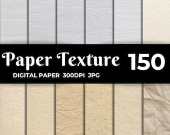 150 White Neutral Paper Texture Digital Paper Pack | Wrinkled, Smooth & Grainy Backgrounds for Scrapbooking, Design, Crafts Commercial Use