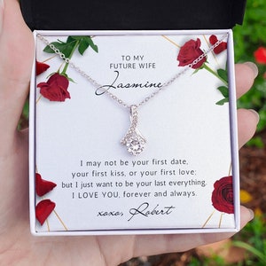 Anniversary Gift For Engagement Bride To Be Wedding Valentines Birthday Personalized Gifts For Future Wife To My Fiancee Necklace