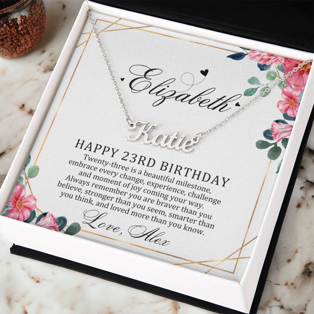 Custom 23rd Birthday Card name, Message, Sign at Bottom 23rd Bday