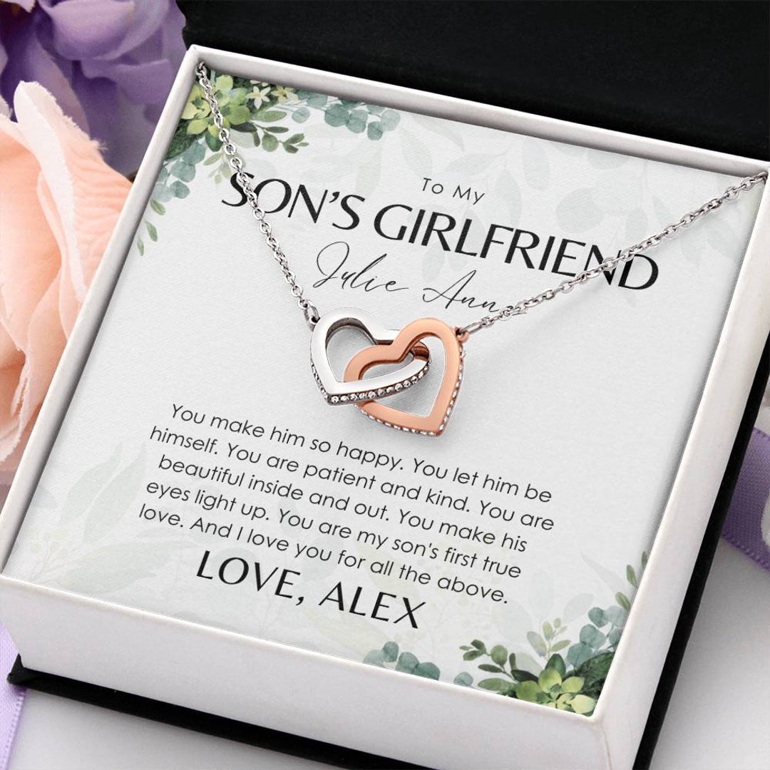 Son's Girlfriend Necklace Personalized Message Card to My Son's GF Gift ...