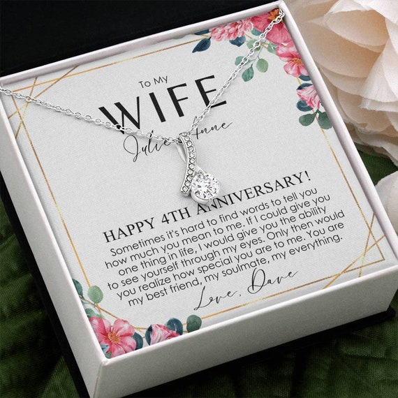 4 Year Anniversary Gifts, 4th Anniversary Gift Ideas, 4th Anniversary Gift for Wife, 4 Year Wedding Anniversary Gift for Her