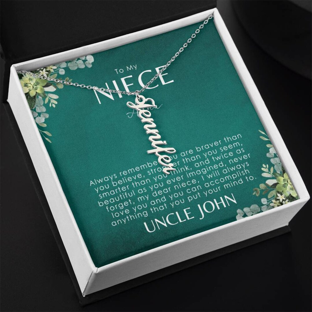 Niece Necklace Personalized Message Card to My Niece Gift Etsy Canada