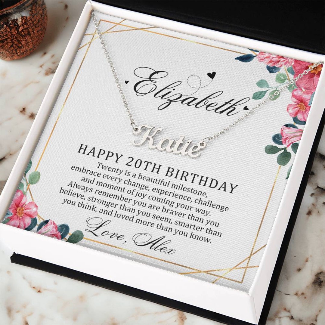 Custom 20th Birthday Card name, Message, Sign at Bottom 20th Bday ...