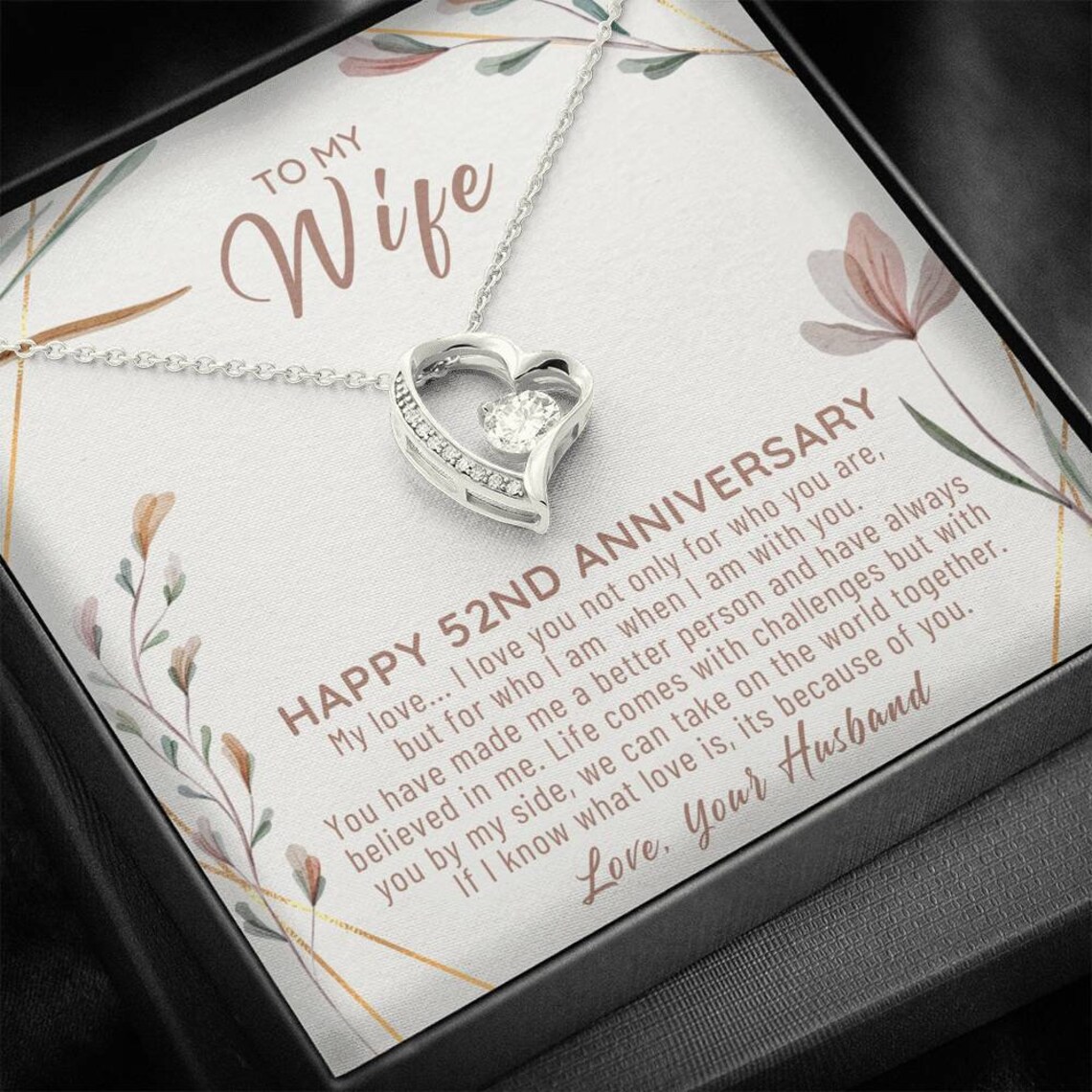 52nd Wedding Anniversary Gift For Wife 52nd Anniversary Etsy