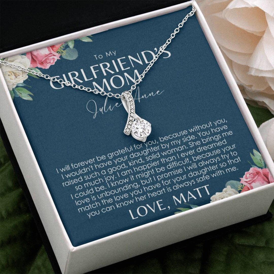 Girlfriend's Mom Necklace Personalized Message Card to Etsy