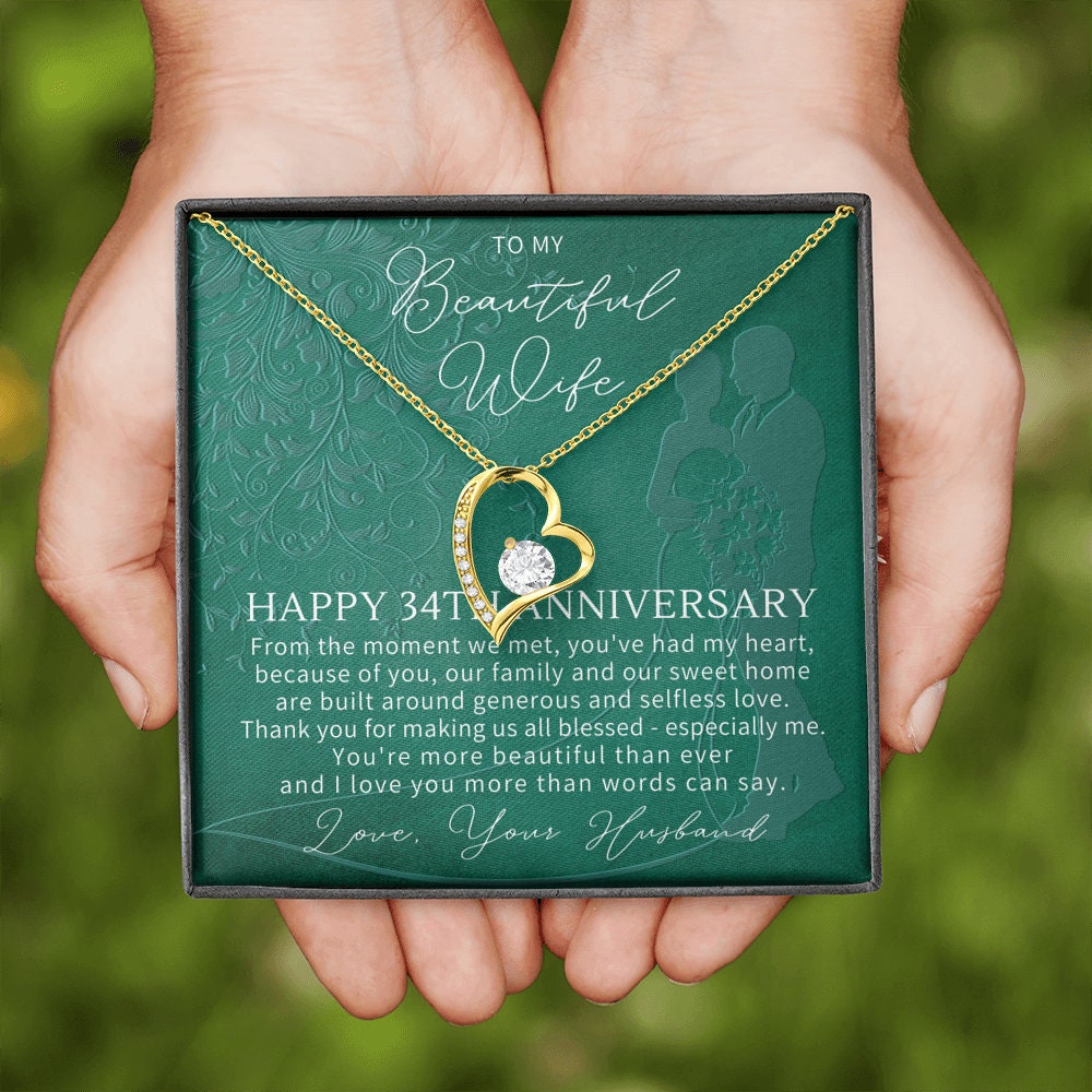 34th Wedding Anniversary Gift For Wife 34th Anniversary Etsy