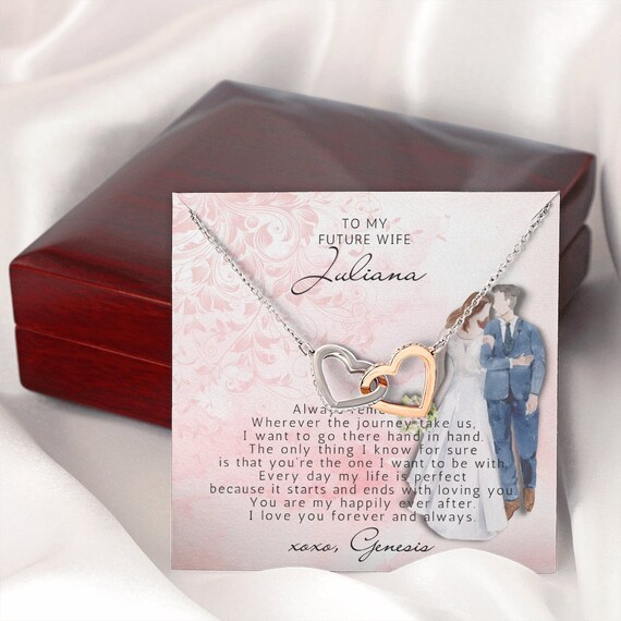 Anniversary Gift For Engagement Bride To Be Wedding Valentines Birthday Personalized Gifts For Future Wife To My Fiancee Necklace