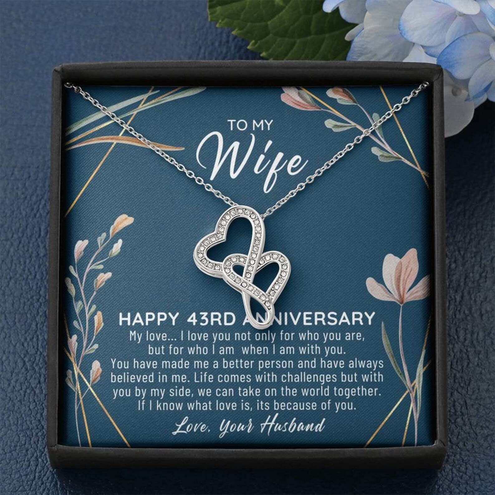 43rd Wedding Anniversary Gift For Wife 43rd Anniversary Etsy