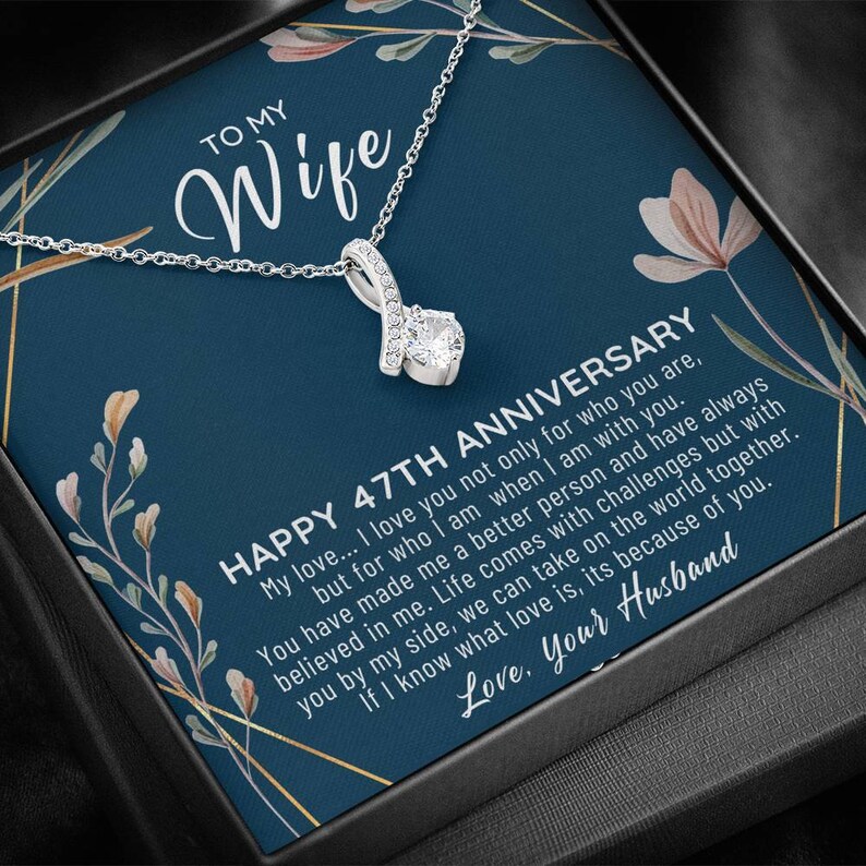 47 Year Anniversary Gift Ideas 47 Year Wedding Anniversary Gift For Her 47th Anniversary Gifts 47th Wedding Anniversary Gift For Wife Jewelry Pendants Somoto Cz