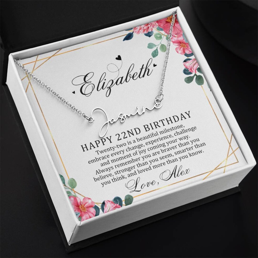Custom 22nd Birthday Card name, Message, Sign at Bottom 22nd Bday