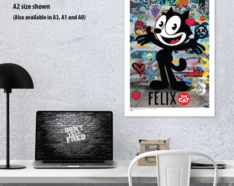 FELIX THE CAT Graffiti Poster, A3, A2, A1, A0, Graffiti, Felix