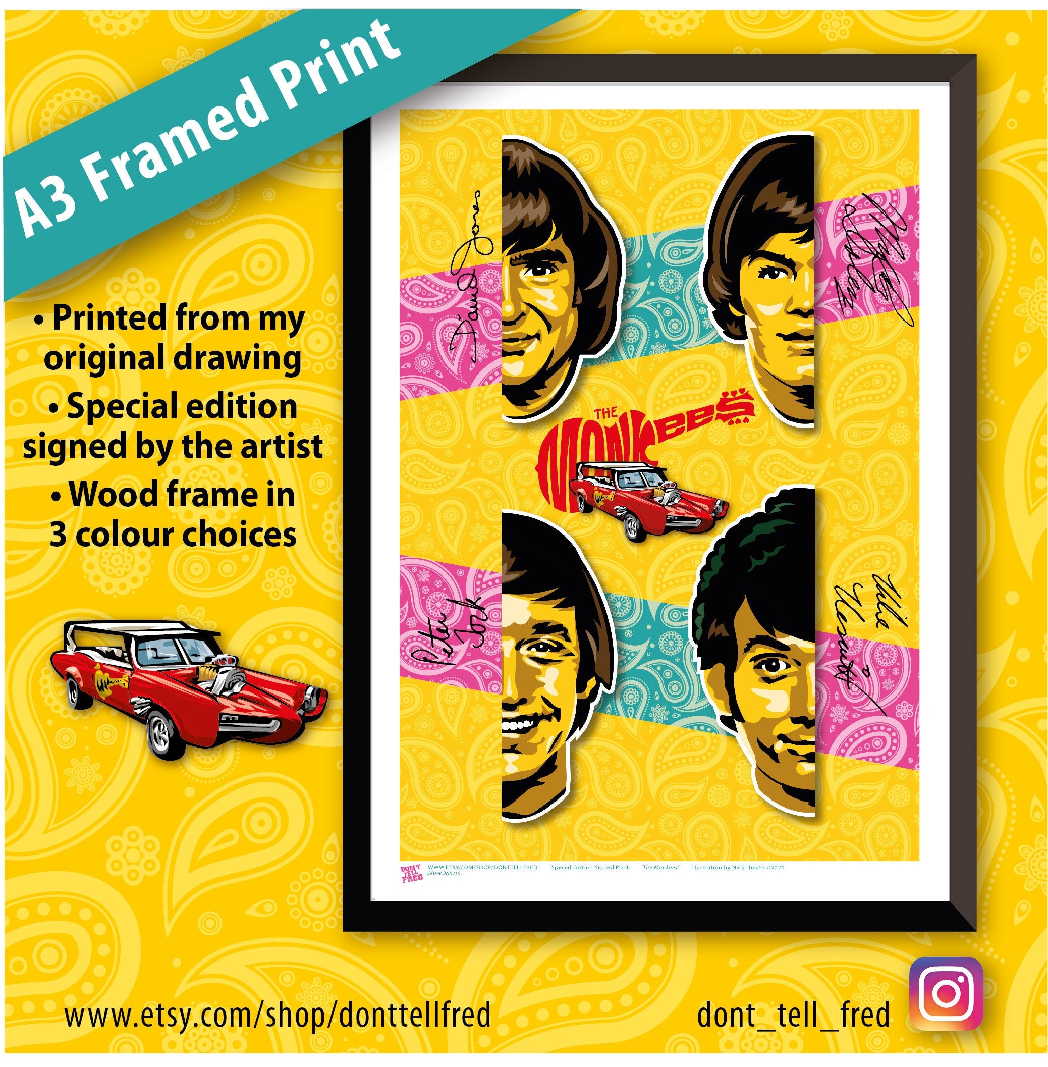 The Monkees Monkees Print Monkees Poster Monkees The | Etsy