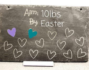 Slate Target Sign - Weight Loss/Holiday/Work/Aim