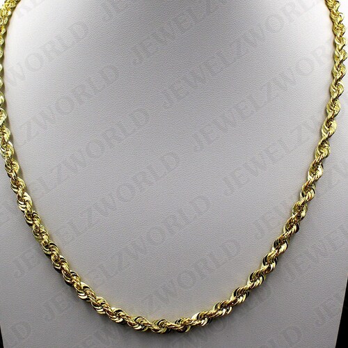 10K Solid Yellow Gold 5mm Diamond Cut 