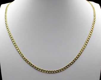 10K Solid Yellow Gold Curb Cuban Link Chain Necklace 2MM 16" 18" 20" 22" 24" • Real Gold Chain • Gold Cuban Chain • Round Curb Link • Gift