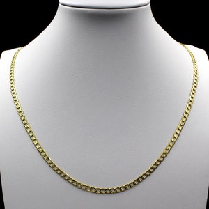 10K Solid Yellow Gold Curb Cuban Link Chain Necklace 2MM 16&quot; 18&quot; 20&quot; 22&quot; 24&quot; • Real Gold Chain • Gold Cuban Chain • Round Curb Link • Gift