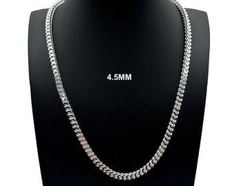 4.5MM Real 925 SOLID Sterling Silver FRANCO LINK Chain Necklace  7"-30" Men Women Unisex