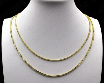 10K Solid Yellow Gold 2mm-2.5mm Franco 