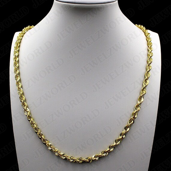 10K Solid Yellow Gold 5mm Diamond Cut 